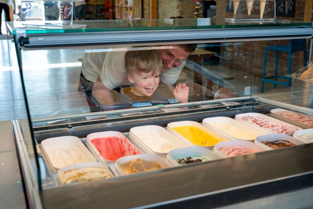 Boy looking at Ice cream