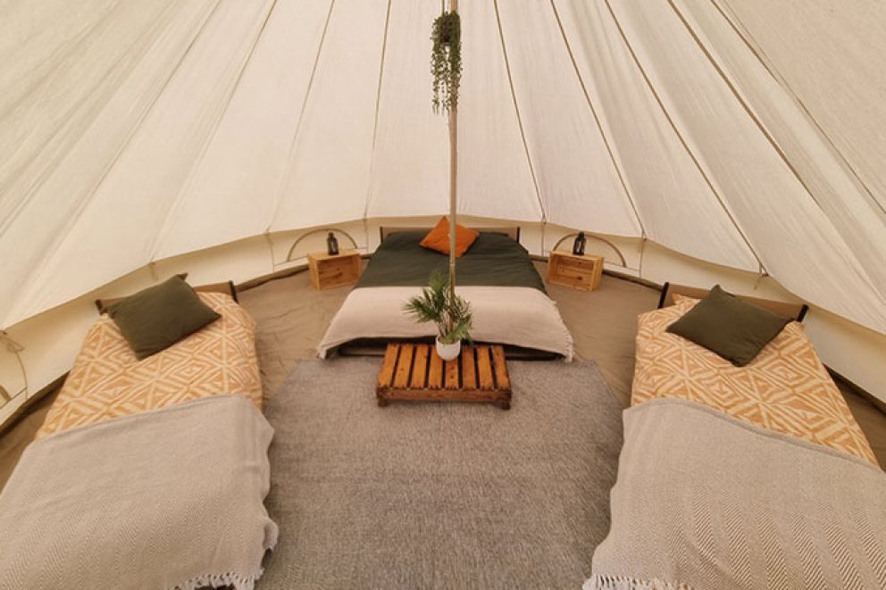 Inside the Bell Tents