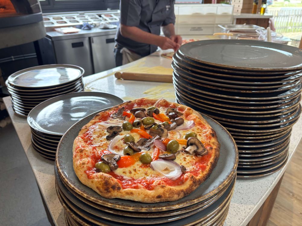 Our garden pizza in our pizzeria