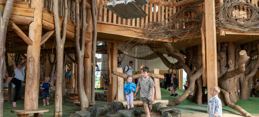 children playing in indoor playground