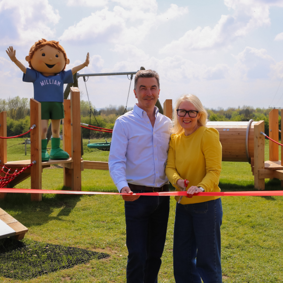 Founders presenting new toddler play area