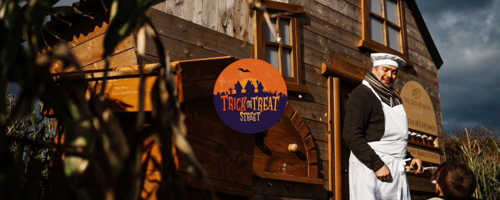 Yorkshire family Halloween event featuring a mystery adventure down Trick or Treat Street, spooky characters, interactive Halloween experiences, and family activities.