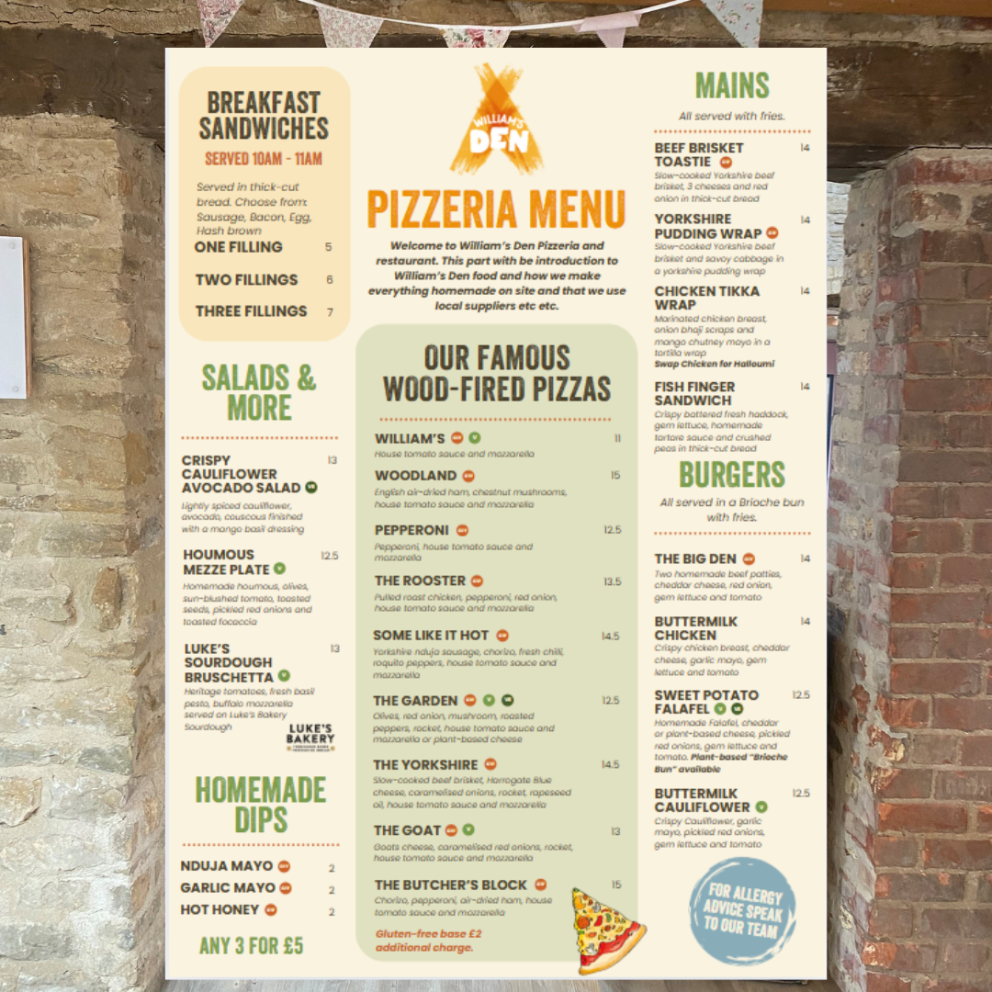 image of our 2025 menu