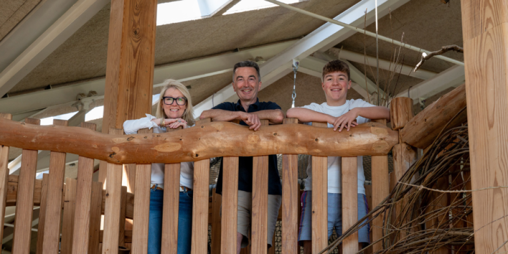 The Carver family stood in William's Den indoor playground
