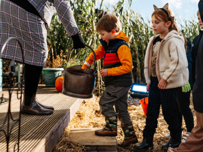 Yorkshire family Halloween event featuring a mystery adventure down Trick or Treat Street, spooky characters, interactive Halloween experiences, and family activities.