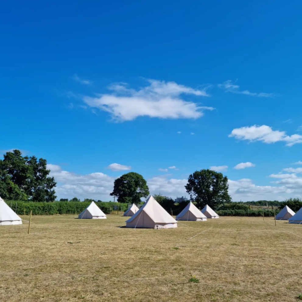 bell tents at the campsite